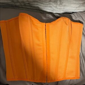 Orange Strapless Corset Top